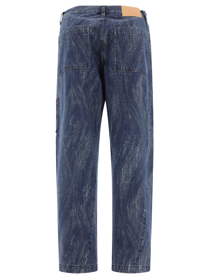 Wide Twist Jeans Blue