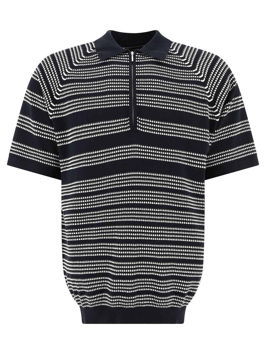 Half-Zip Jacquard Polo Shirt Polo Shirts Blue