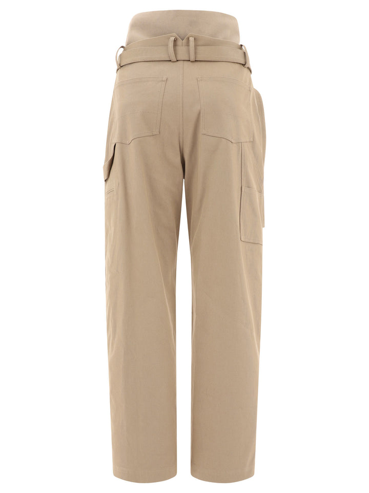 Cargo  With Knit Band Trousers Beige