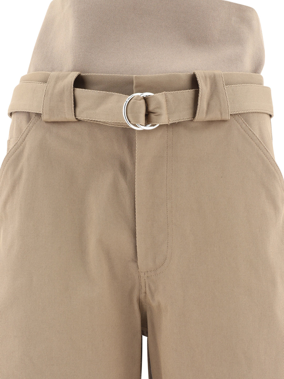 Cargo  With Knit Band Trousers Beige