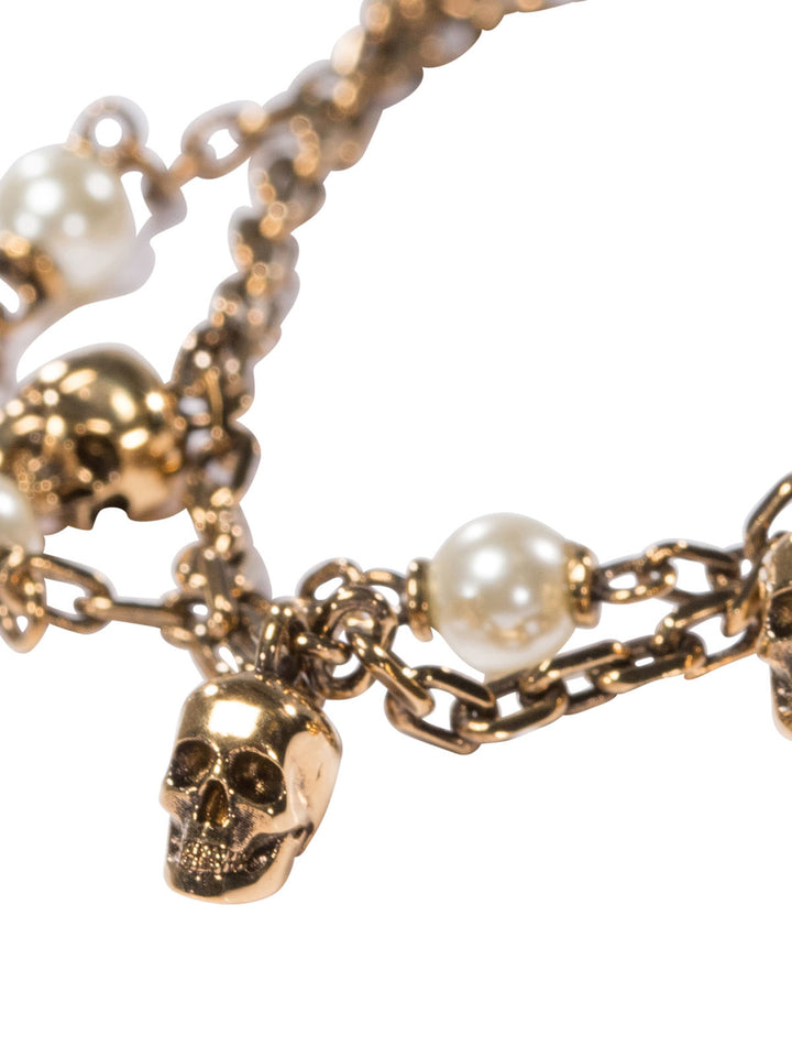 Skull Pearl Jewels Gold