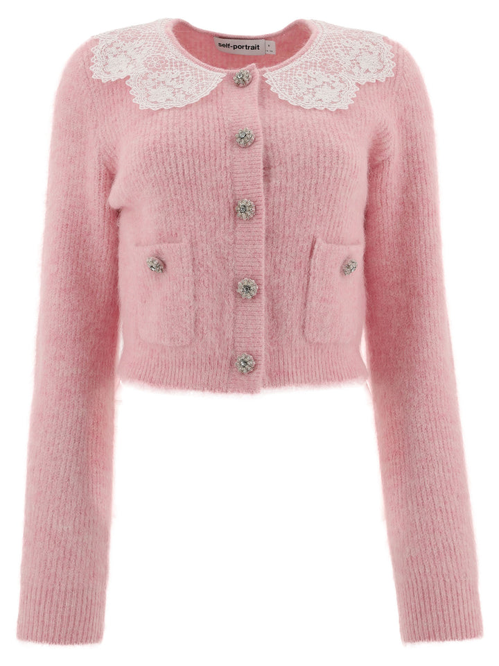 Fluffy Cardigan Knitwear Pink