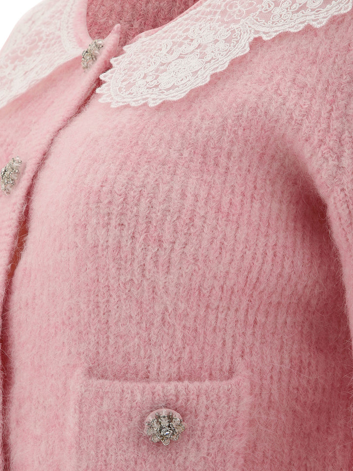 Fluffy Cardigan Knitwear Pink