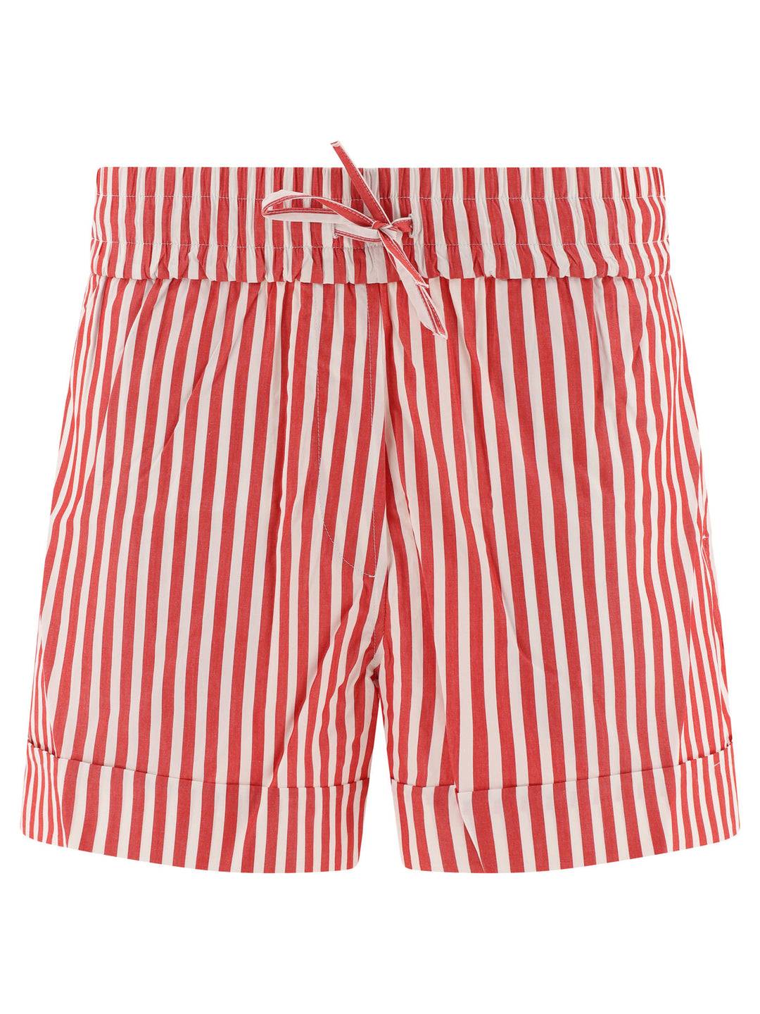 Striped Cotton S Short Red