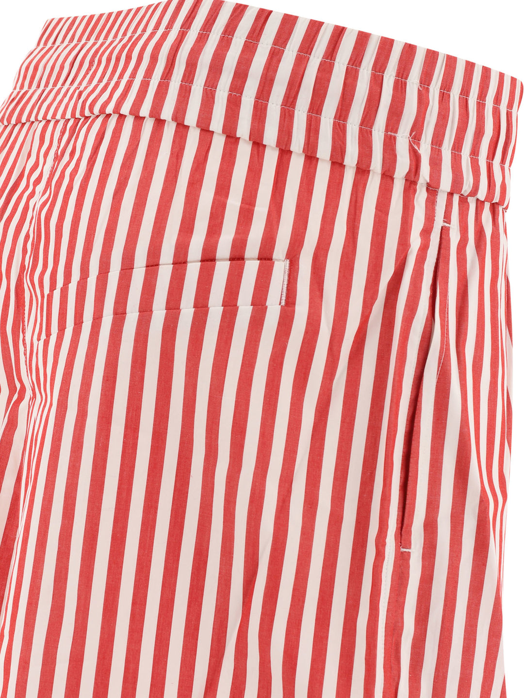 Striped Cotton S Short Red