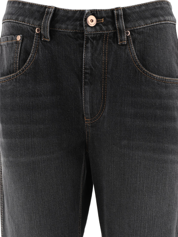 Authentic Denim  With Shiny Bartack Jeans Grey