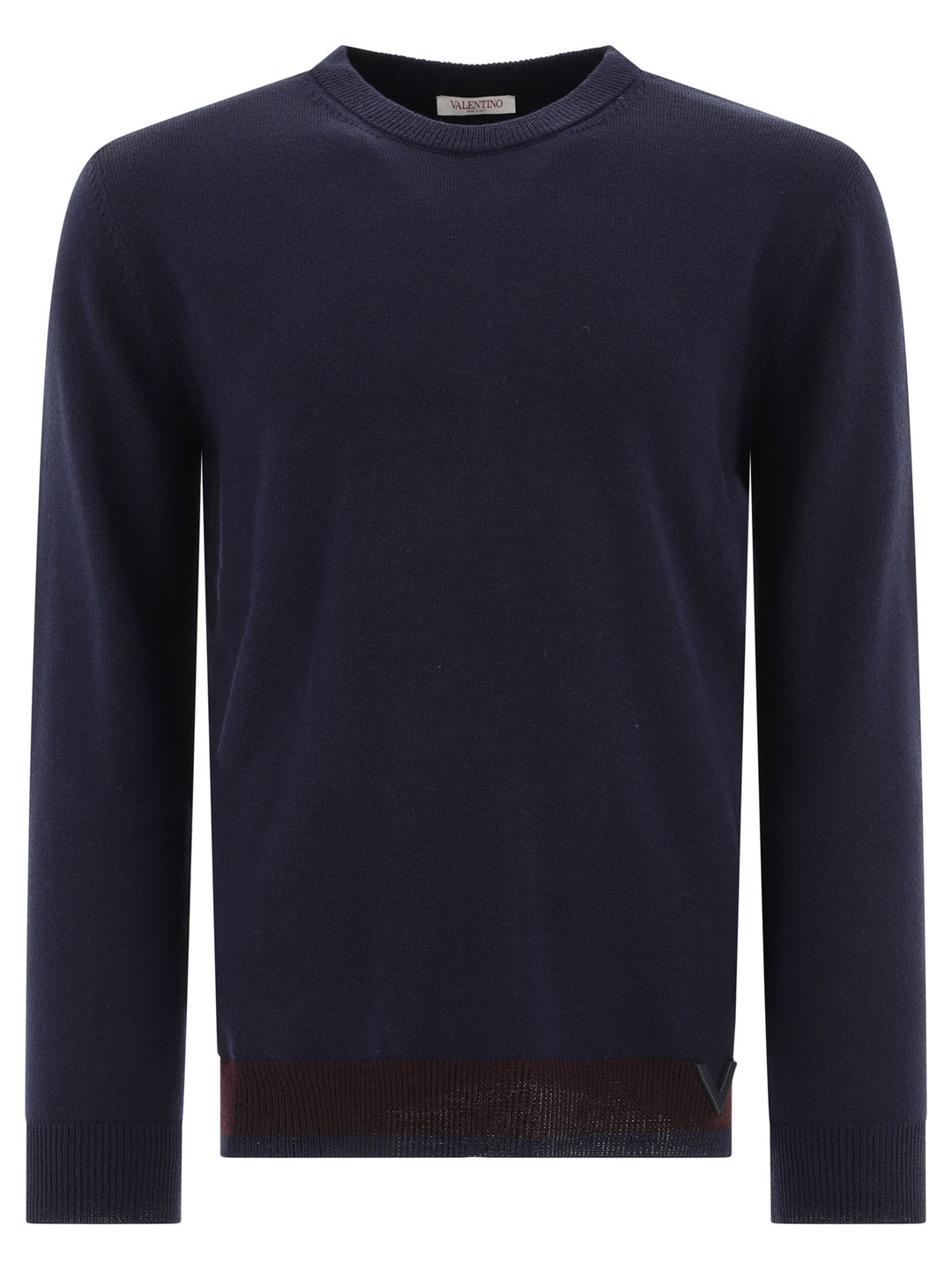 Sweater With Rubberised V Detail Knitwear Blue