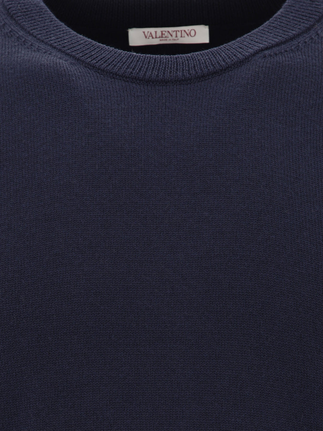 Sweater With Rubberised V Detail Knitwear Blue