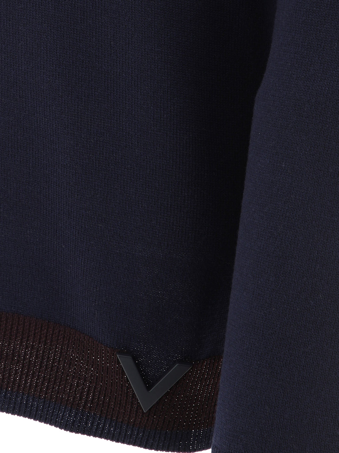 Sweater With Rubberised V Detail Knitwear Blue