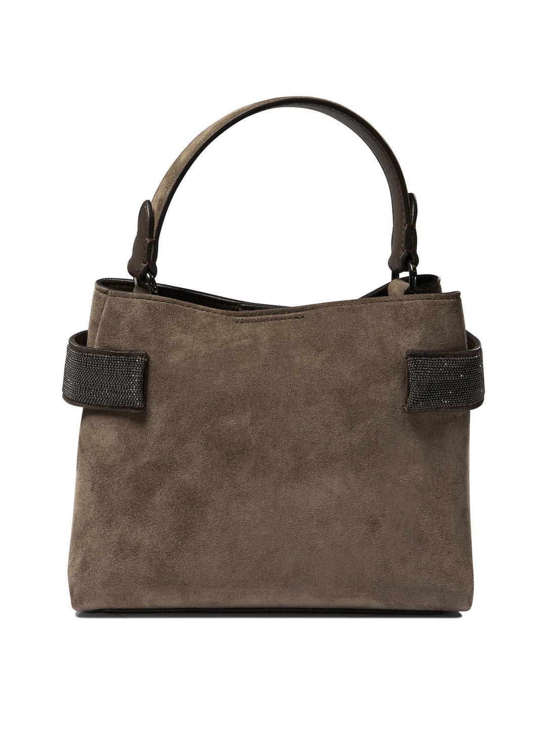 Suede Bag With Precious Bands Handbags Brown