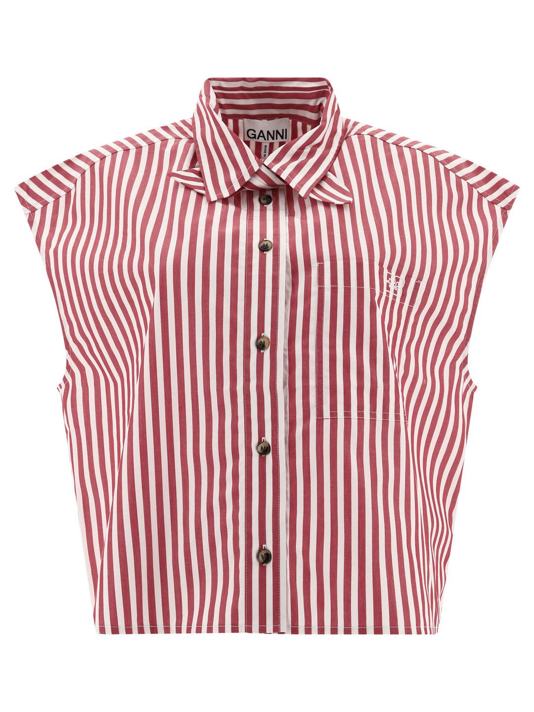 Striped Shirt With Chest Pocket Shirts Red