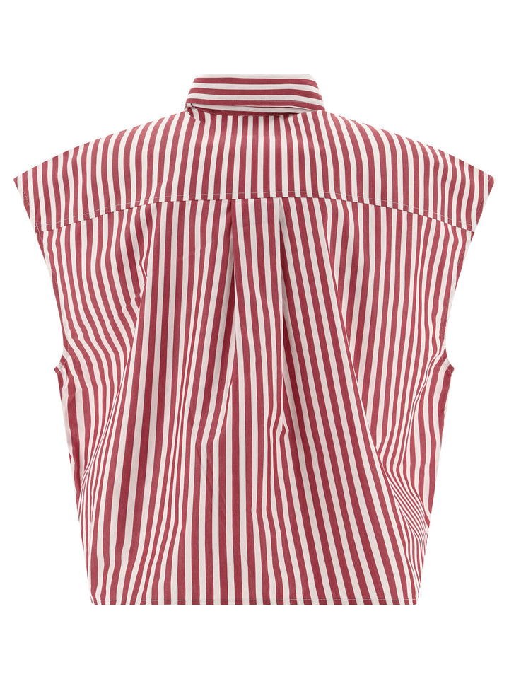 Striped Shirt With Chest Pocket Shirts Red