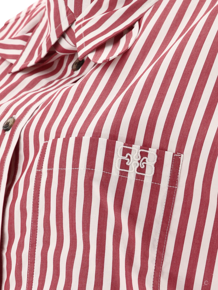 Striped Shirt With Chest Pocket Shirts Red