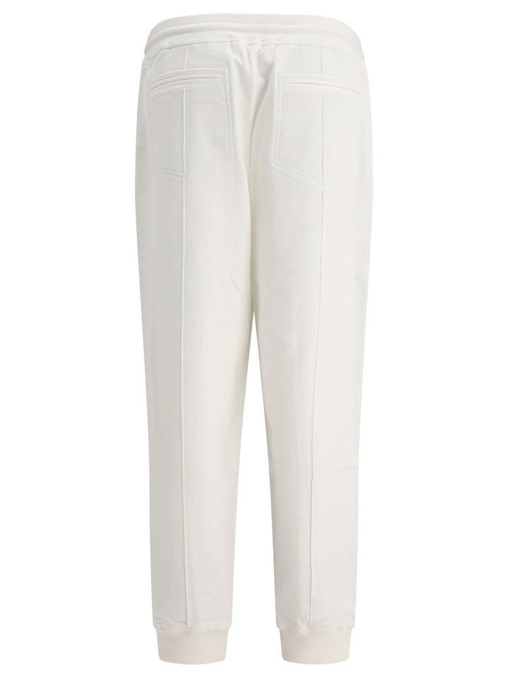 Joggers With CrêTe Detail And Elasticated Cuffs Trousers White