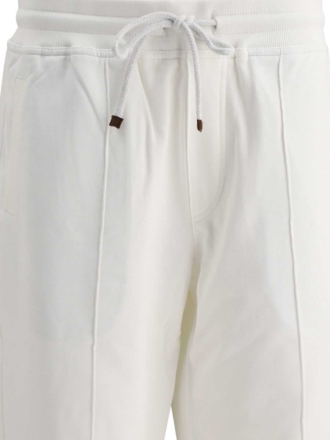 Joggers With CrêTe Detail And Elasticated Cuffs Trousers White