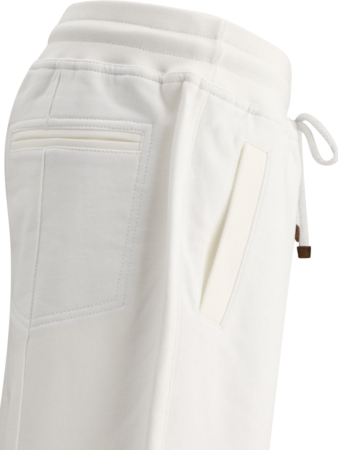 Joggers With CrêTe Detail And Elasticated Cuffs Trousers White