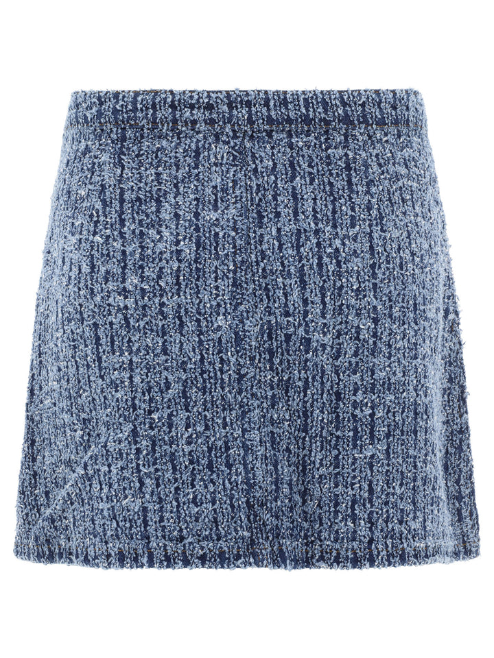 Textured Denim Skirt Skirts Blue