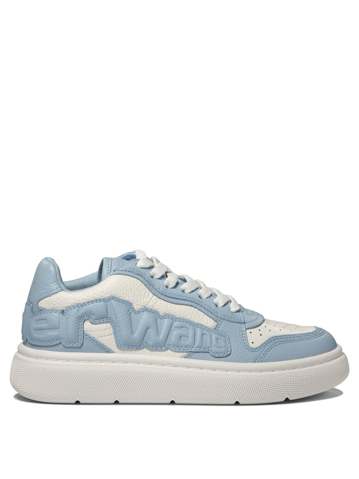 Puff Pebble Leather Sneakers With Logo Sneakers & Slip-On Light Blue