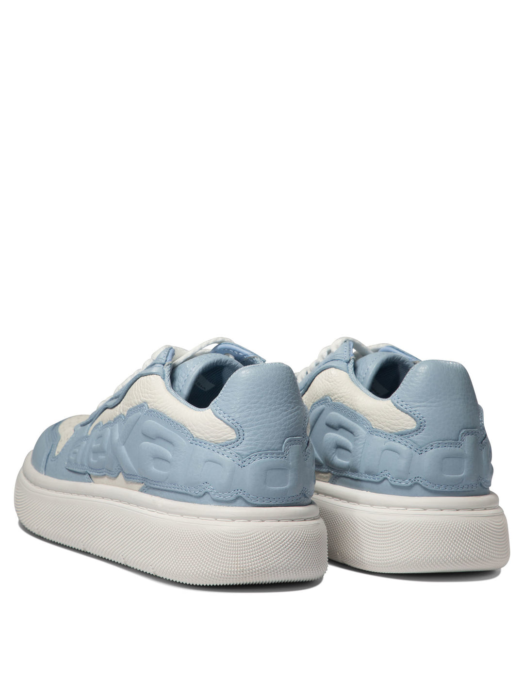 Puff Pebble Leather Sneakers With Logo Sneakers & Slip-On Light Blue