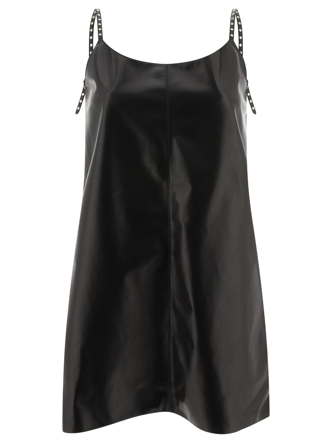 A-Line Leather Dress Dresses Black