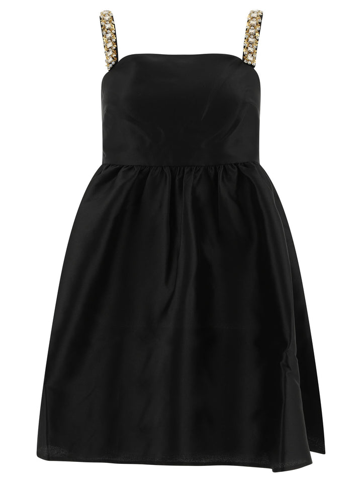 Taffetà Embellished Dress Dresses Black