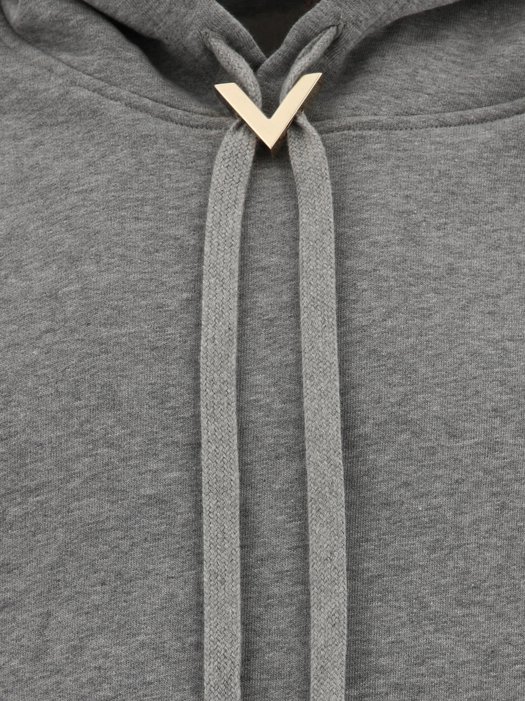 Hoodie With Metallic V Detail Sweatshirts Grey