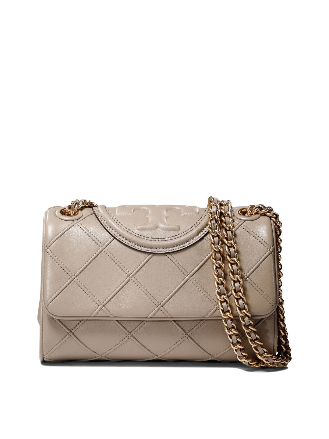 Small Fleming Shoulder Bags Beige