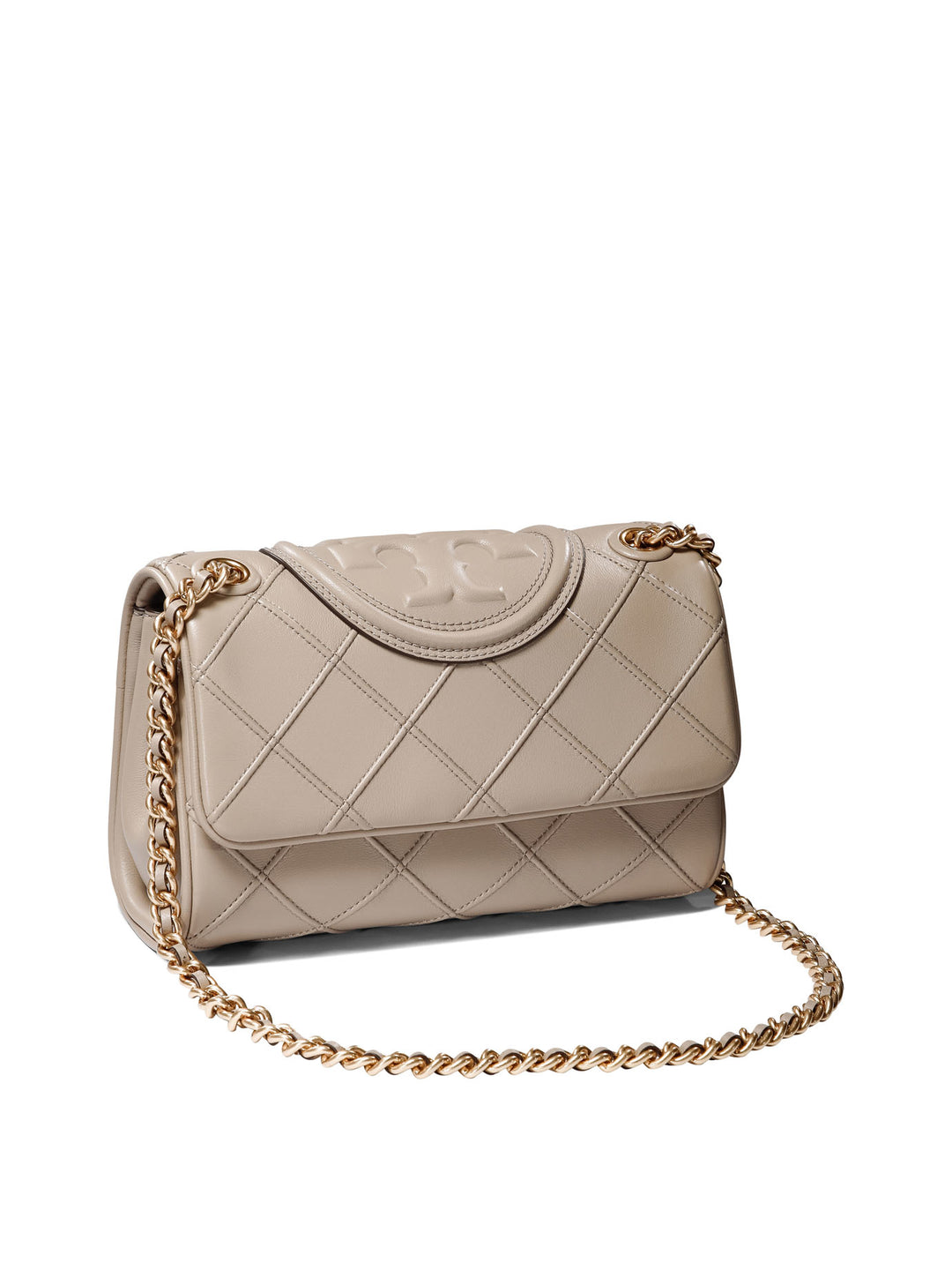 Small Fleming Shoulder Bags Beige