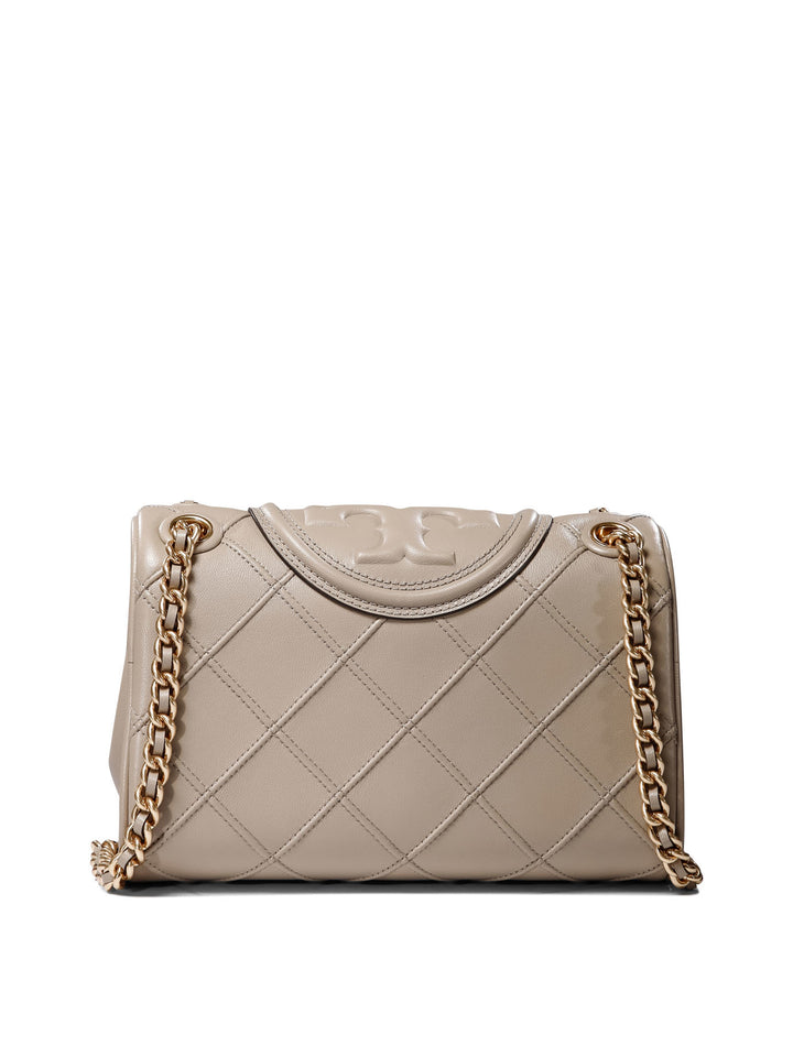 Small Fleming Shoulder Bags Beige