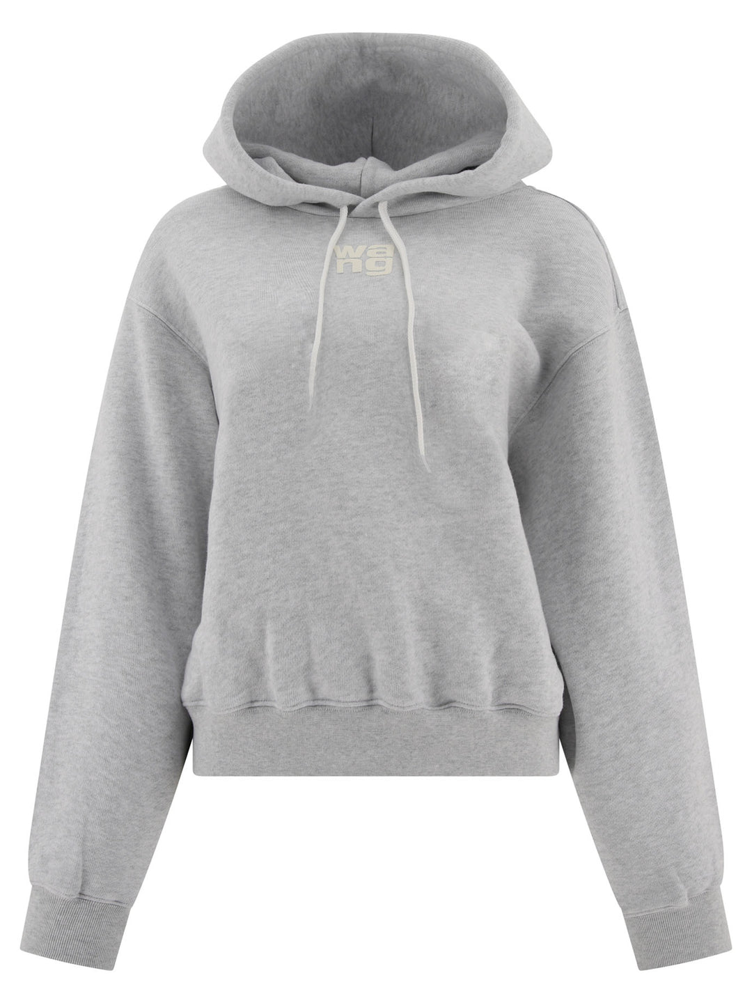 Puff Logo Hoodie In Structured Terry Sweatshirts Grey