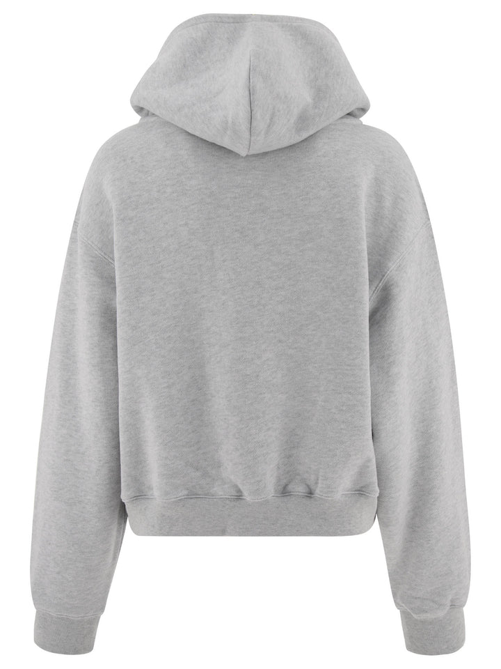 Puff Logo Hoodie In Structured Terry Sweatshirts Grey