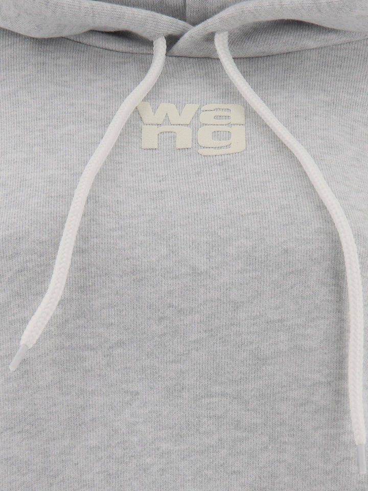 Puff Logo Hoodie In Structured Terry Sweatshirts Grey