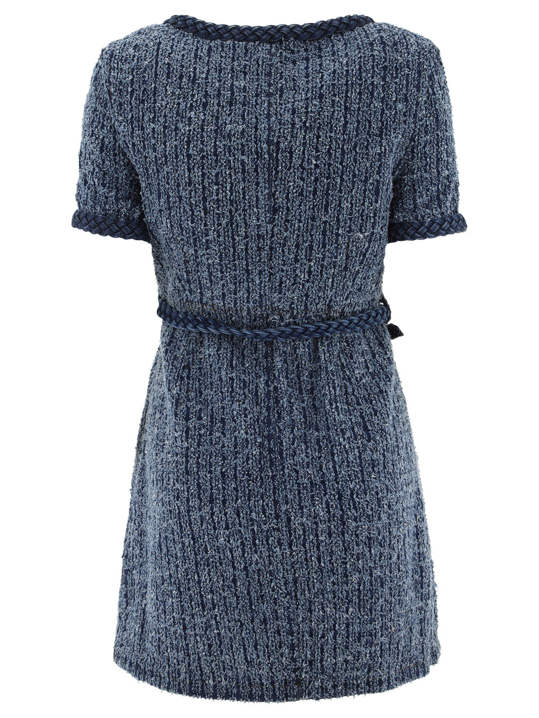 Textured Denim Dress Dresses Blue