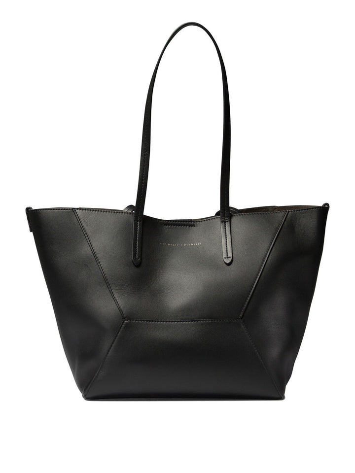 Tote Bag With Monili Shoulder Bags Black