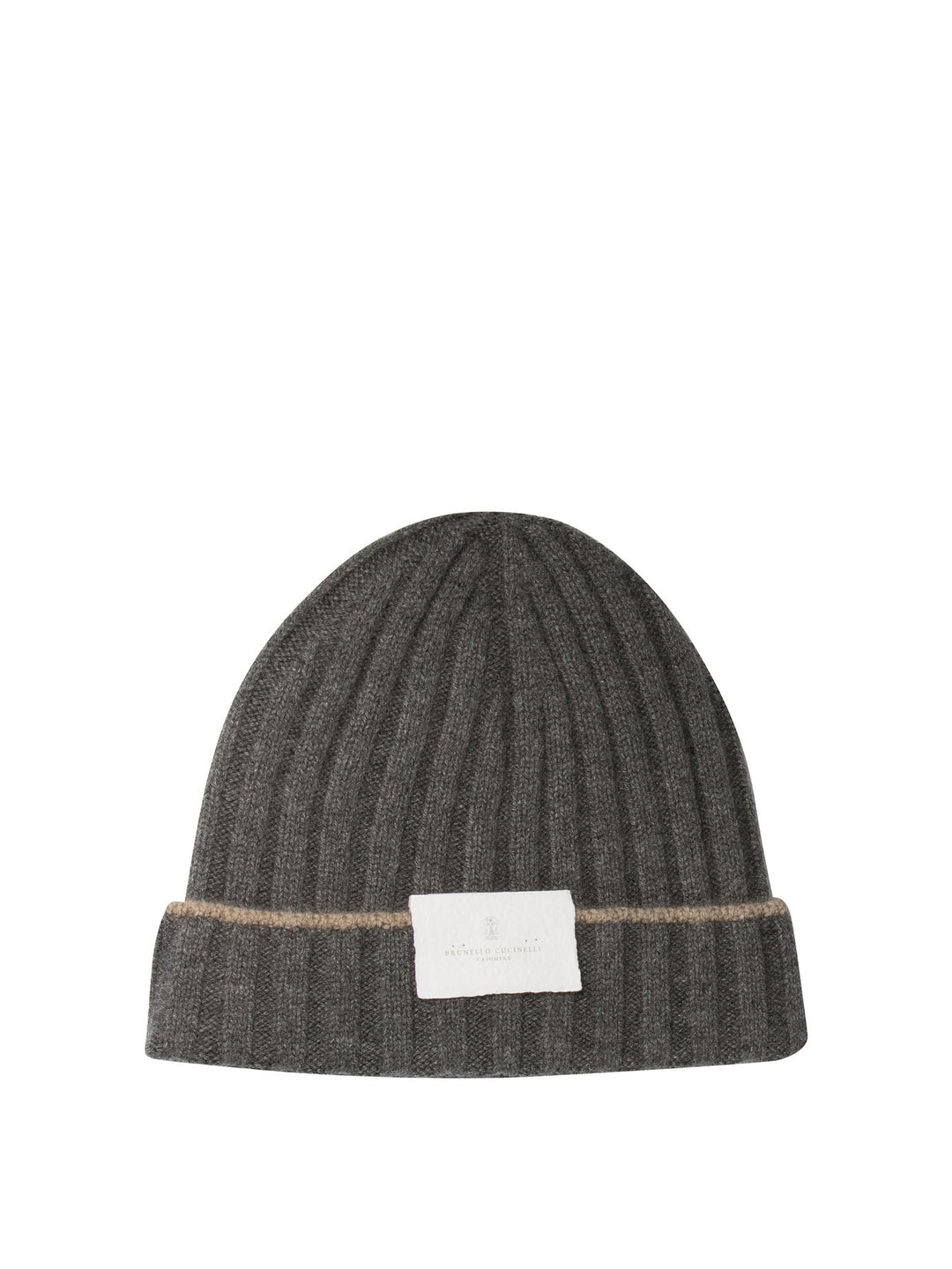 Ribbed Cashmere Knit Beanie Hats Grey