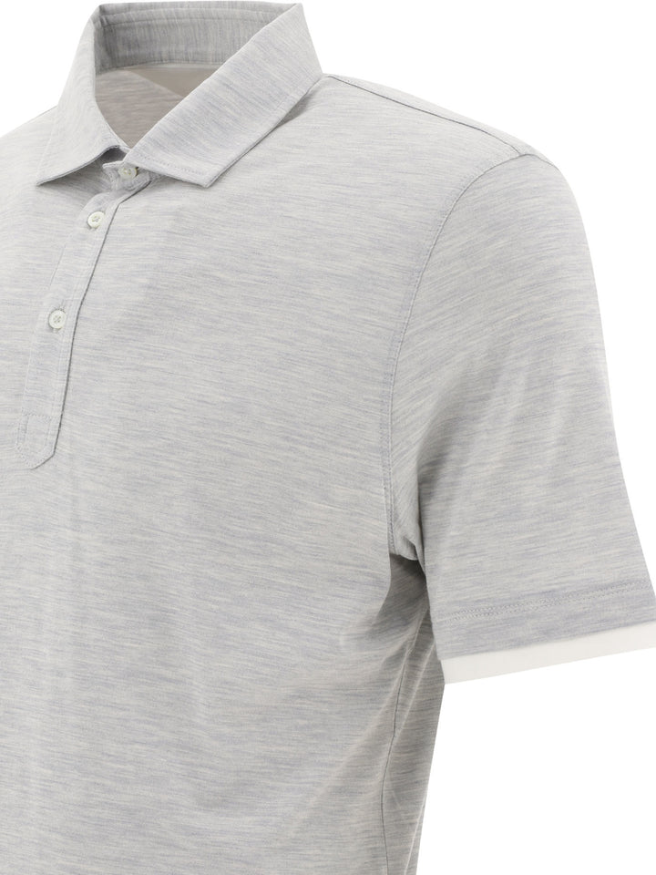 Faux-Layering Polo Shirts Grey