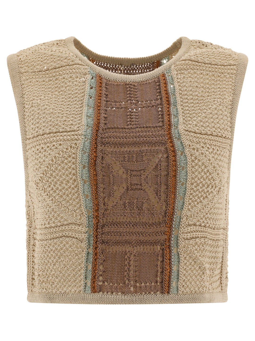 7g Crochet Knit Tops Beige