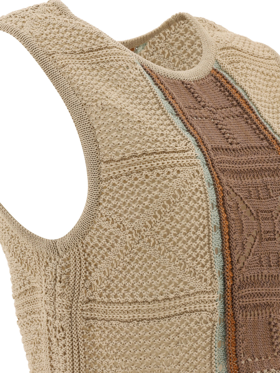 7g Crochet Knit Tops Beige