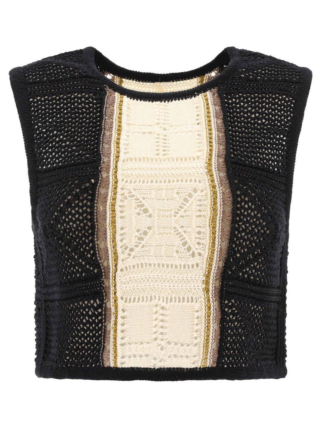 7g Crochet Knit Tops Black