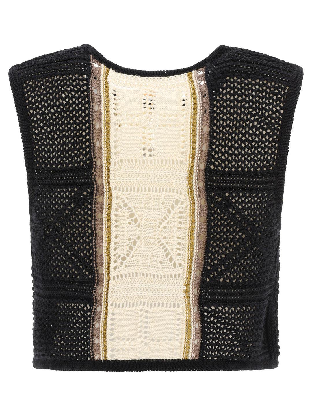 7g Crochet Knit Tops Black