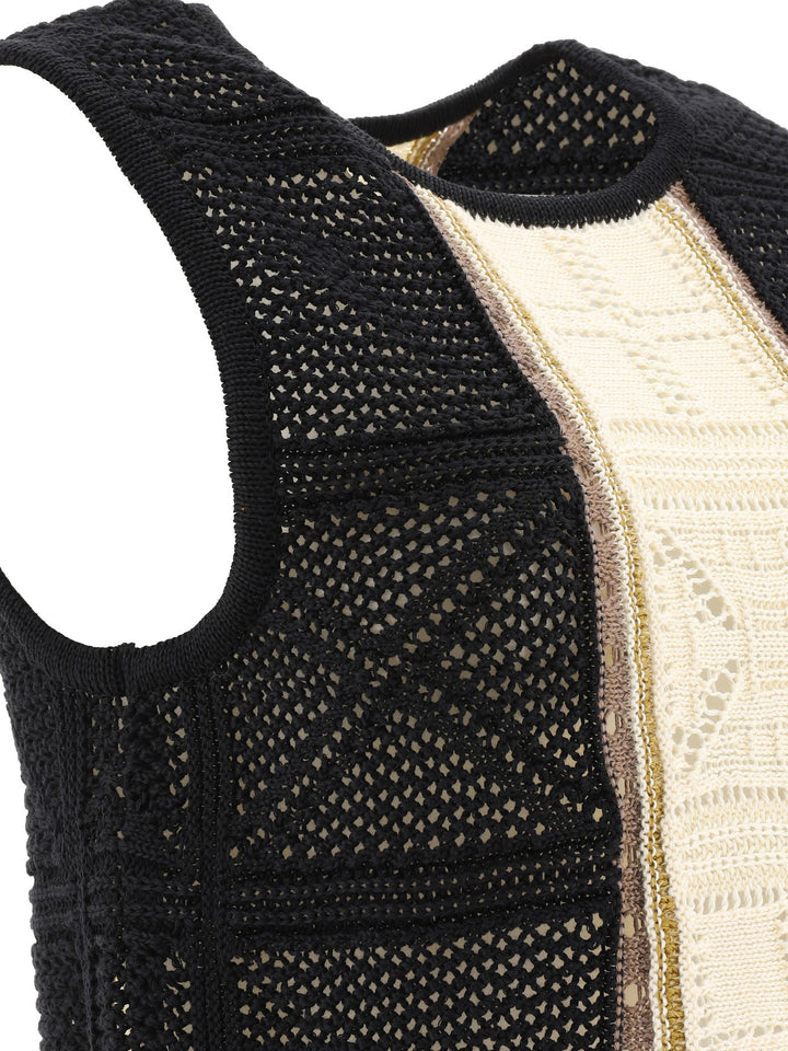 7g Crochet Knit Tops Black