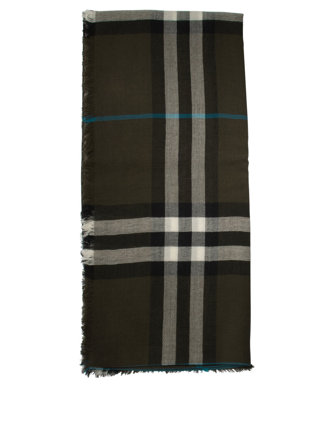 Check Wool Scarf Scarves Brown