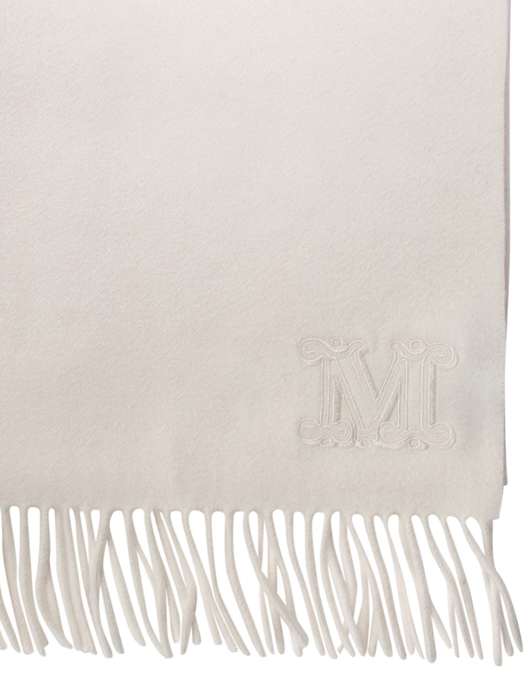 Cashmere Stole With Embroidery Scarves White