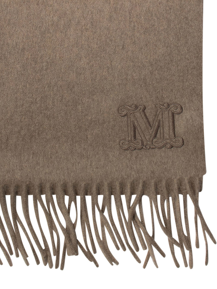 Cashmere Stole With Embroidery Scarves Brown