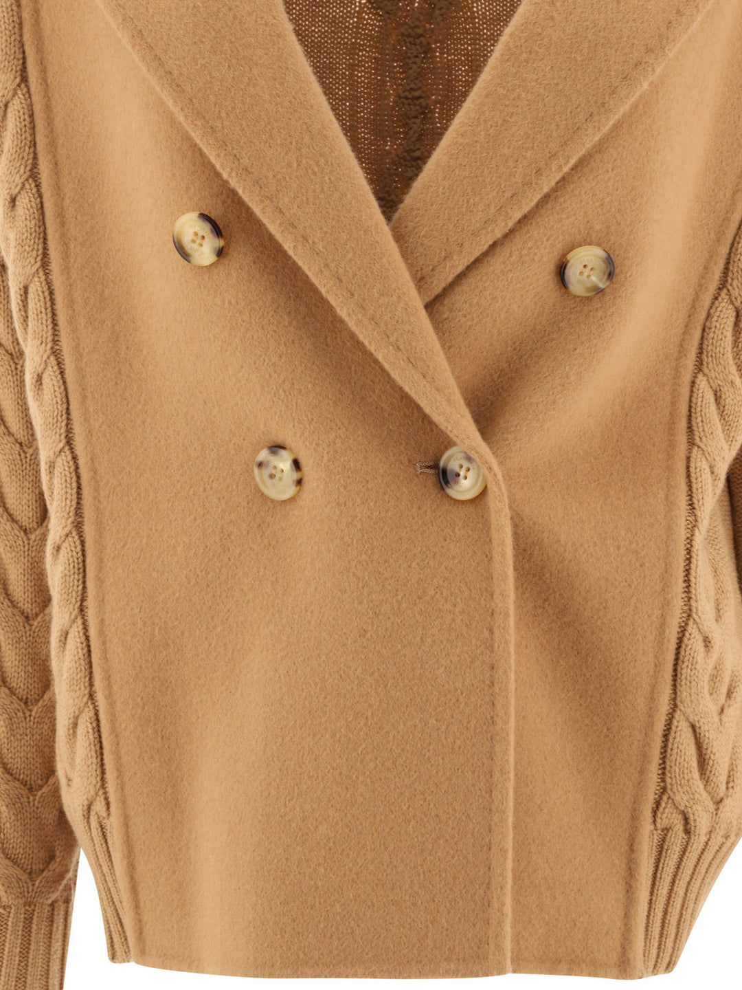 Wool And Cashmere Caban Coats Beige