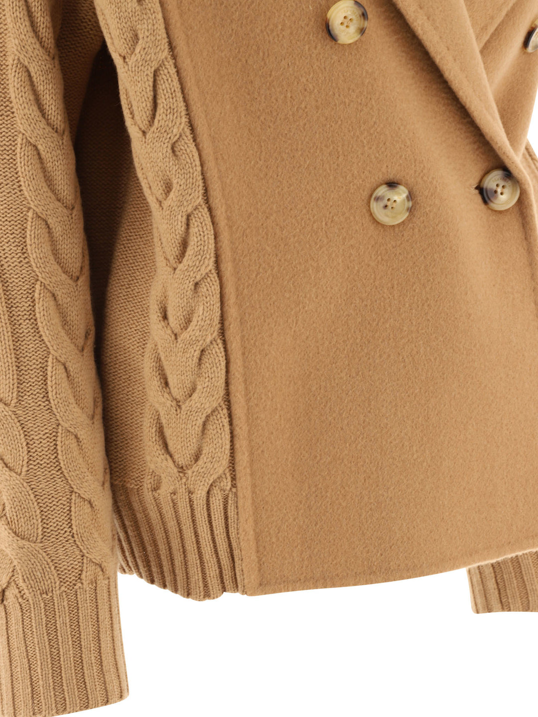 Wool And Cashmere Caban Coats Beige