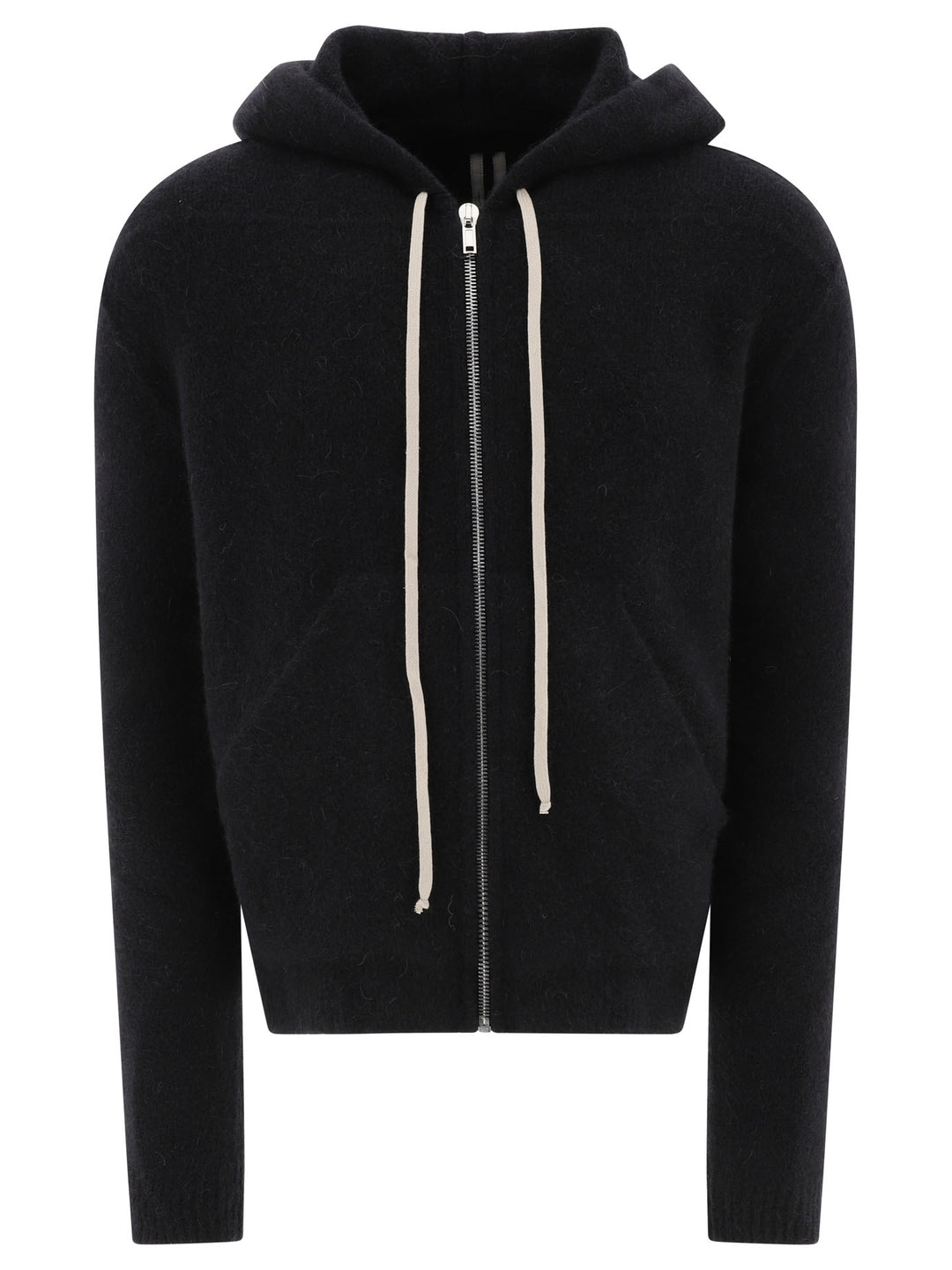 Sweater With Hoodie And Zipper Knitwear Black