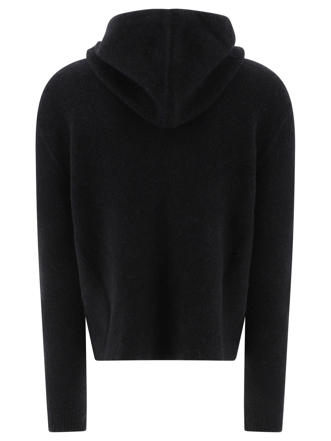 Sweater With Hoodie And Zipper Knitwear Black