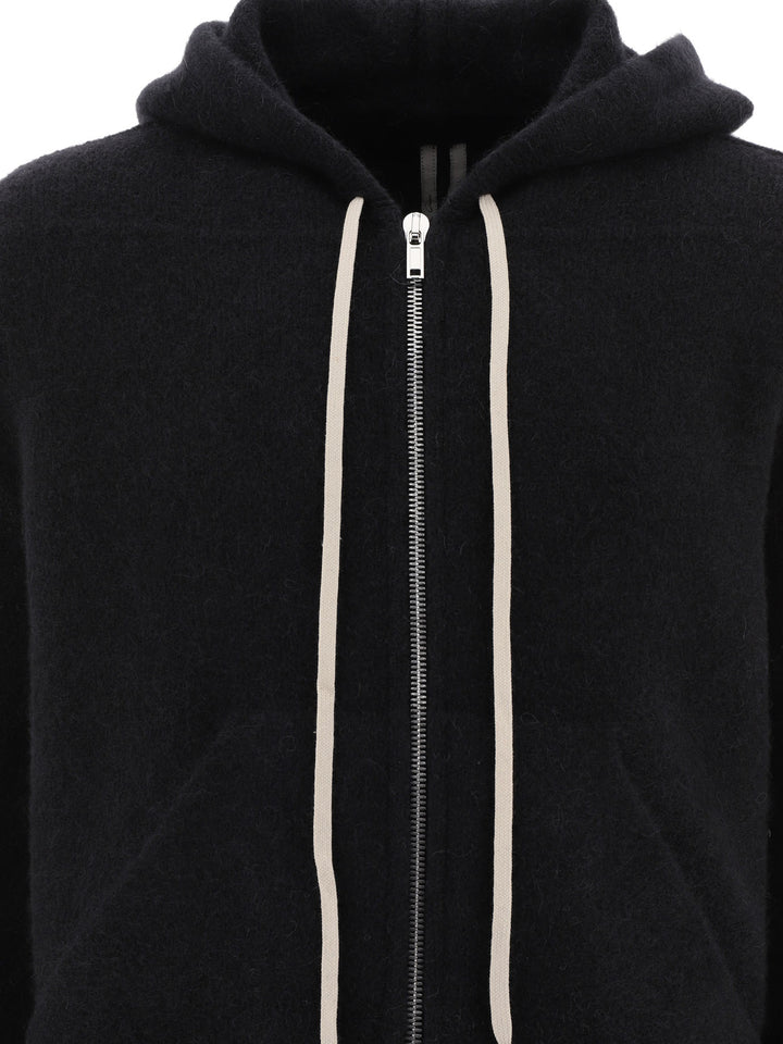 Sweater With Hoodie And Zipper Knitwear Black