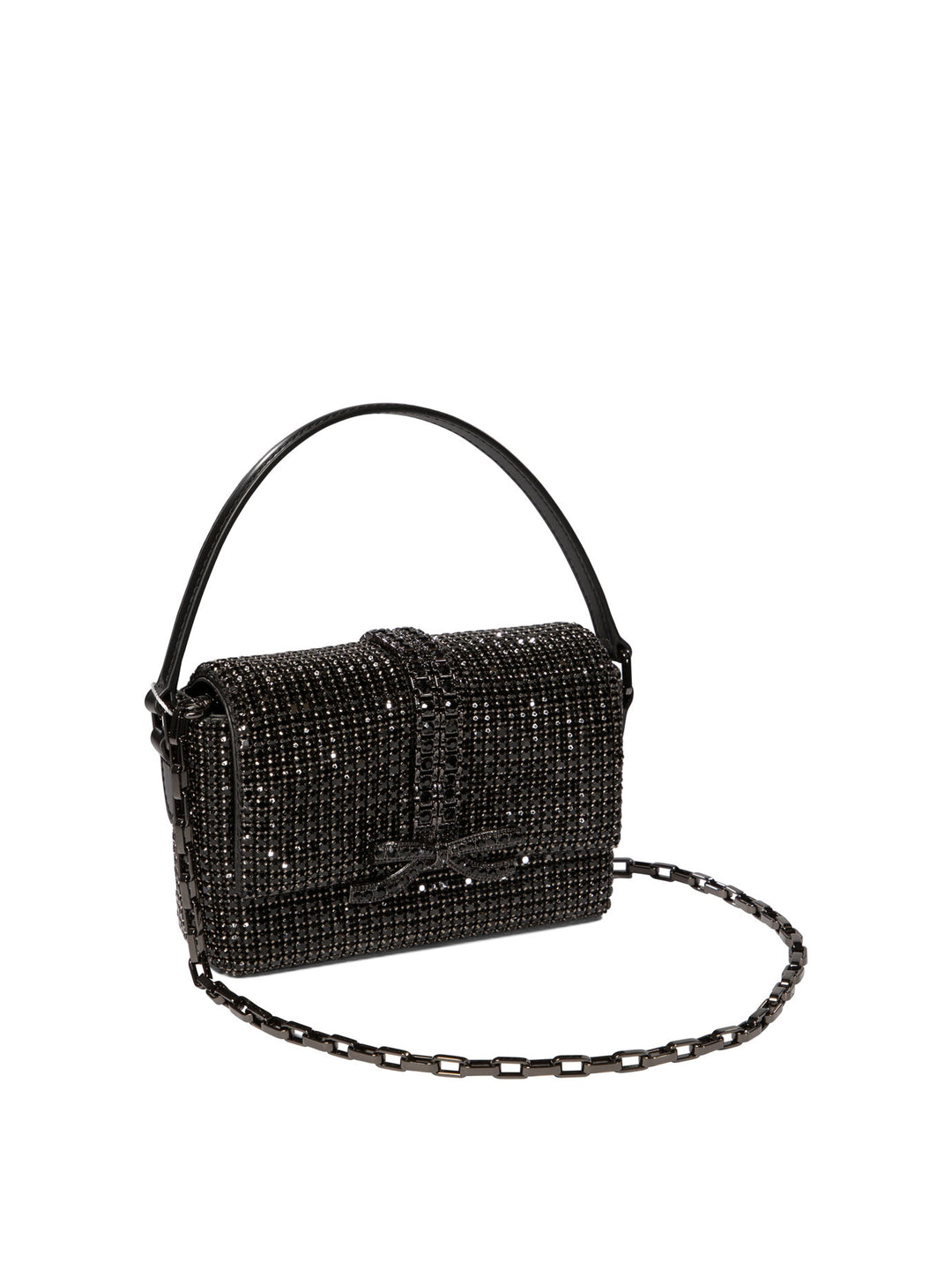 Shoulder Bag With Rhinestones Shoulder Bags Black